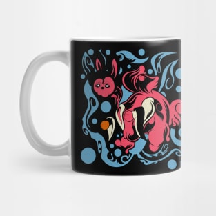 winged rabbit cartoon Mug